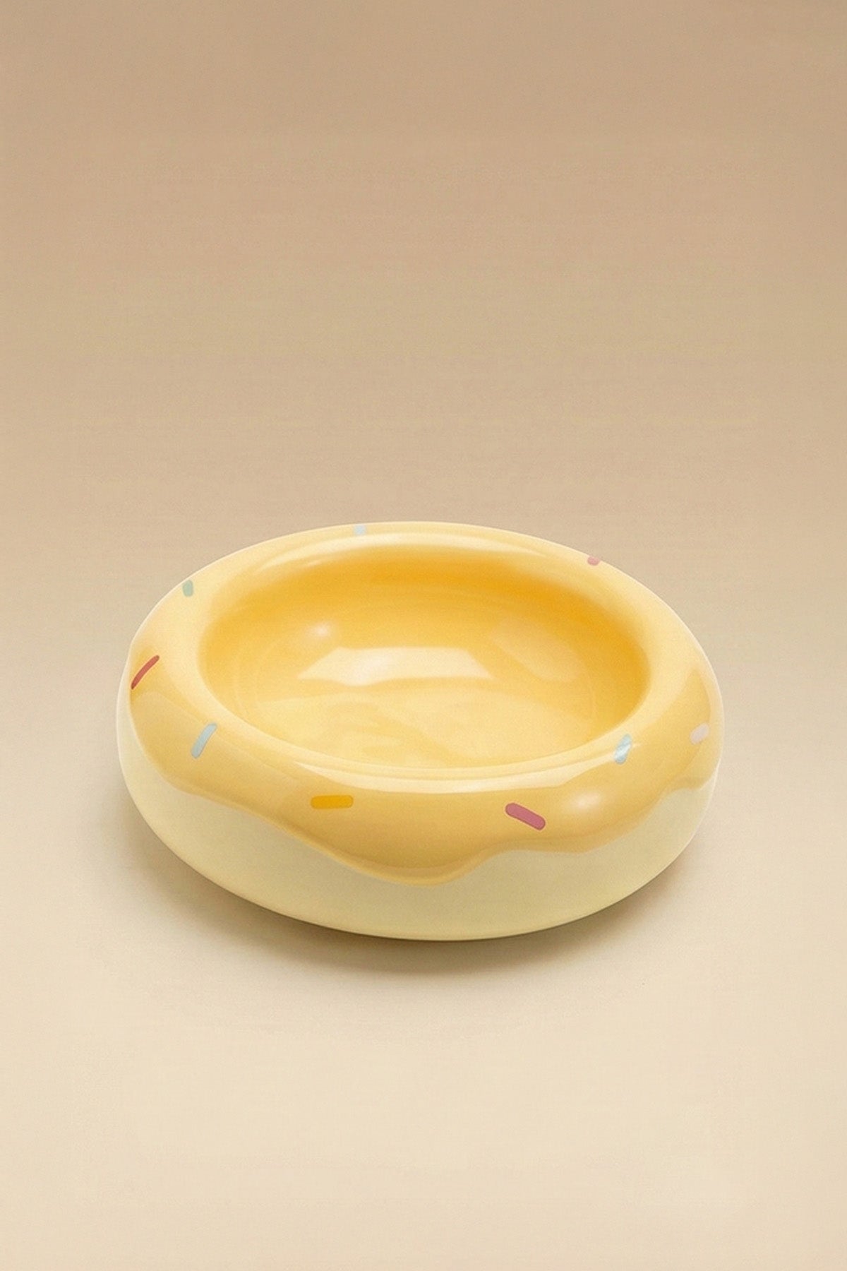 Honey Donut Slow Feeder Ceramic Pet Bowl