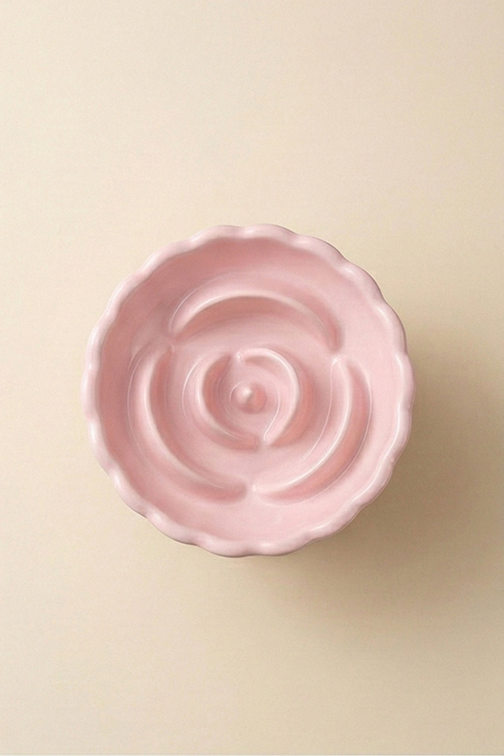 Rose Slow Feeder Ceramic Pet Bowl
