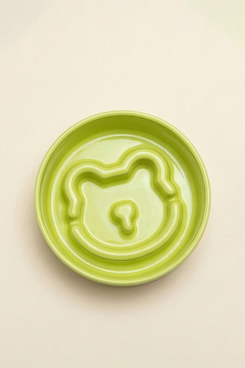Bear Slow Feeder Ceramic  Pet Bowl