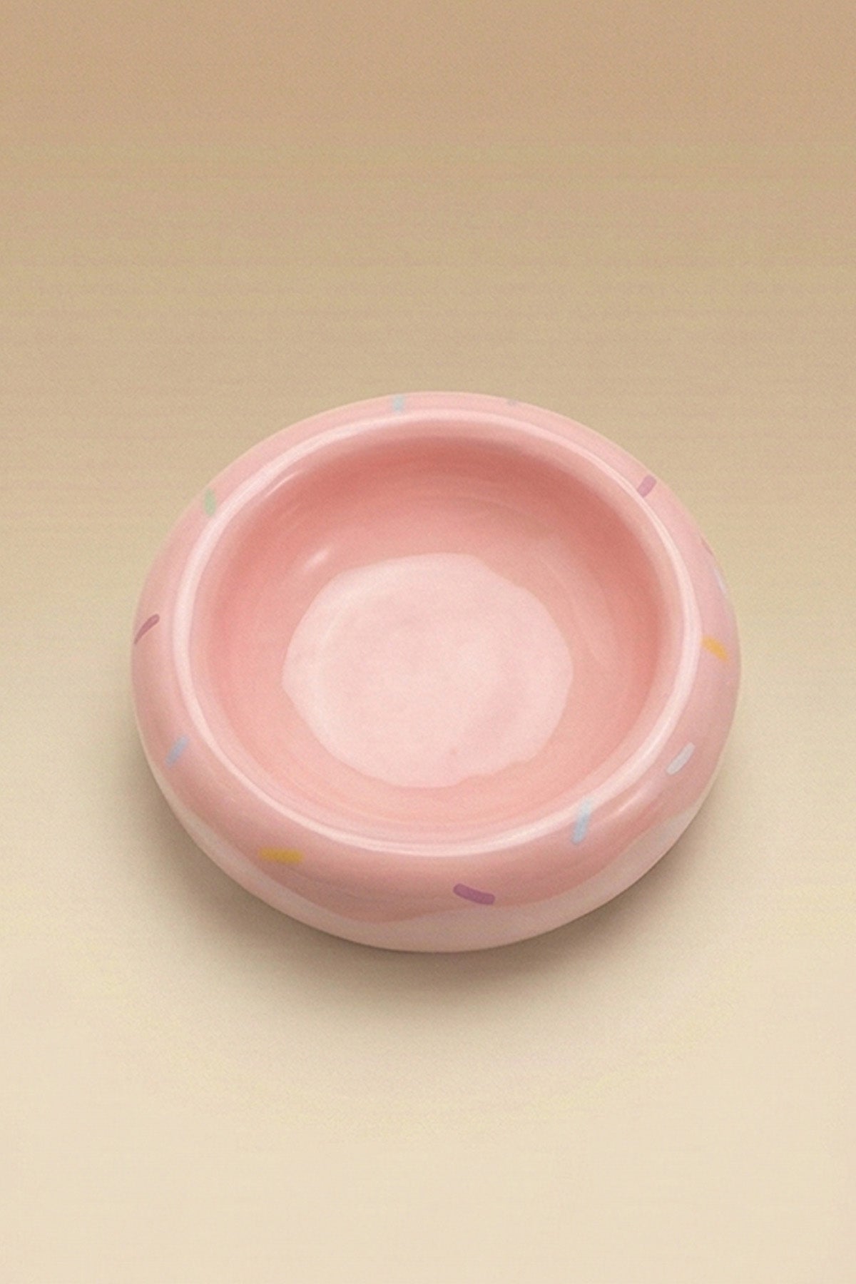 Honey Donut Slow Feeder Ceramic Pet Bowl