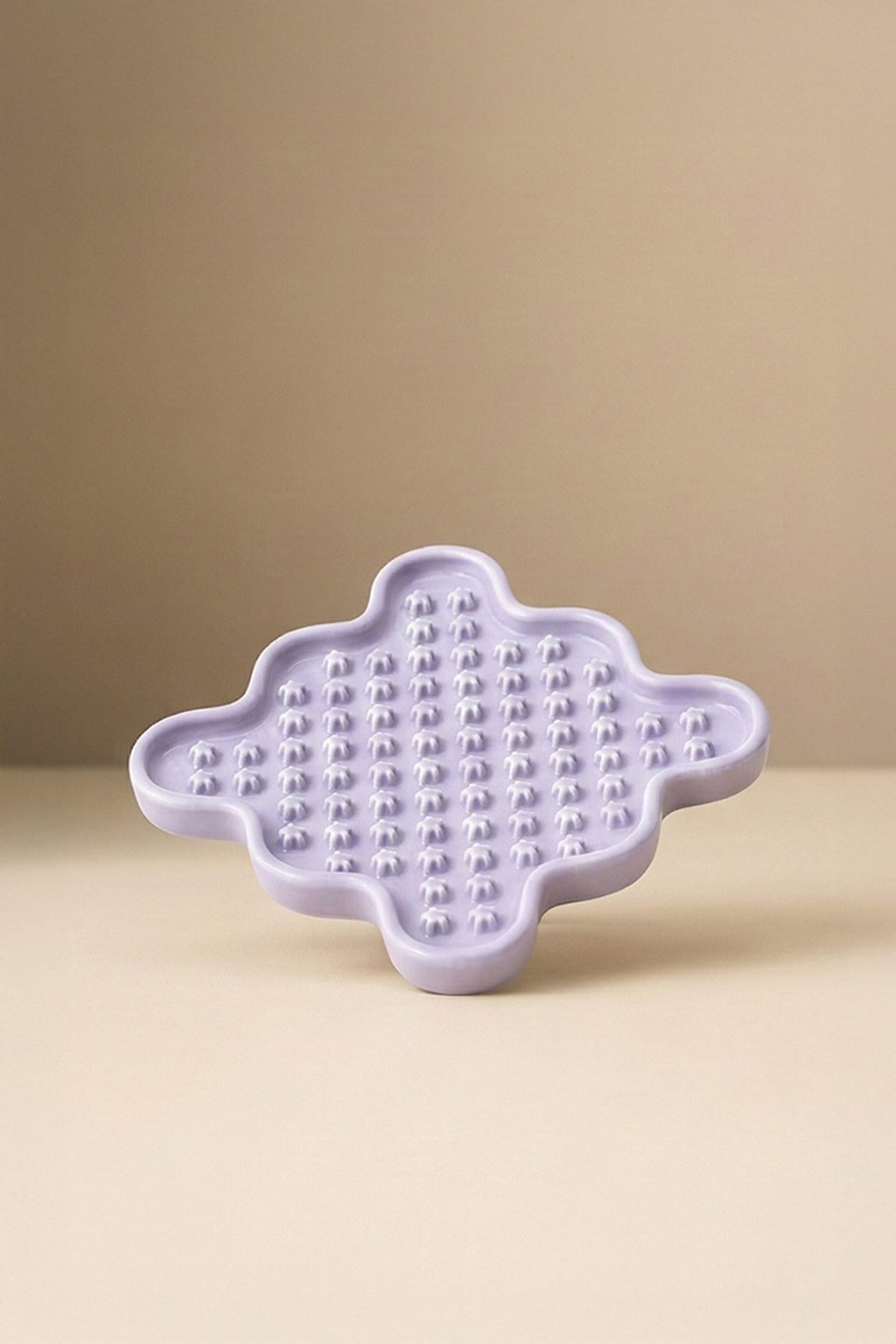 Cream Star Slow Feeder Ceramic Pet Bowl