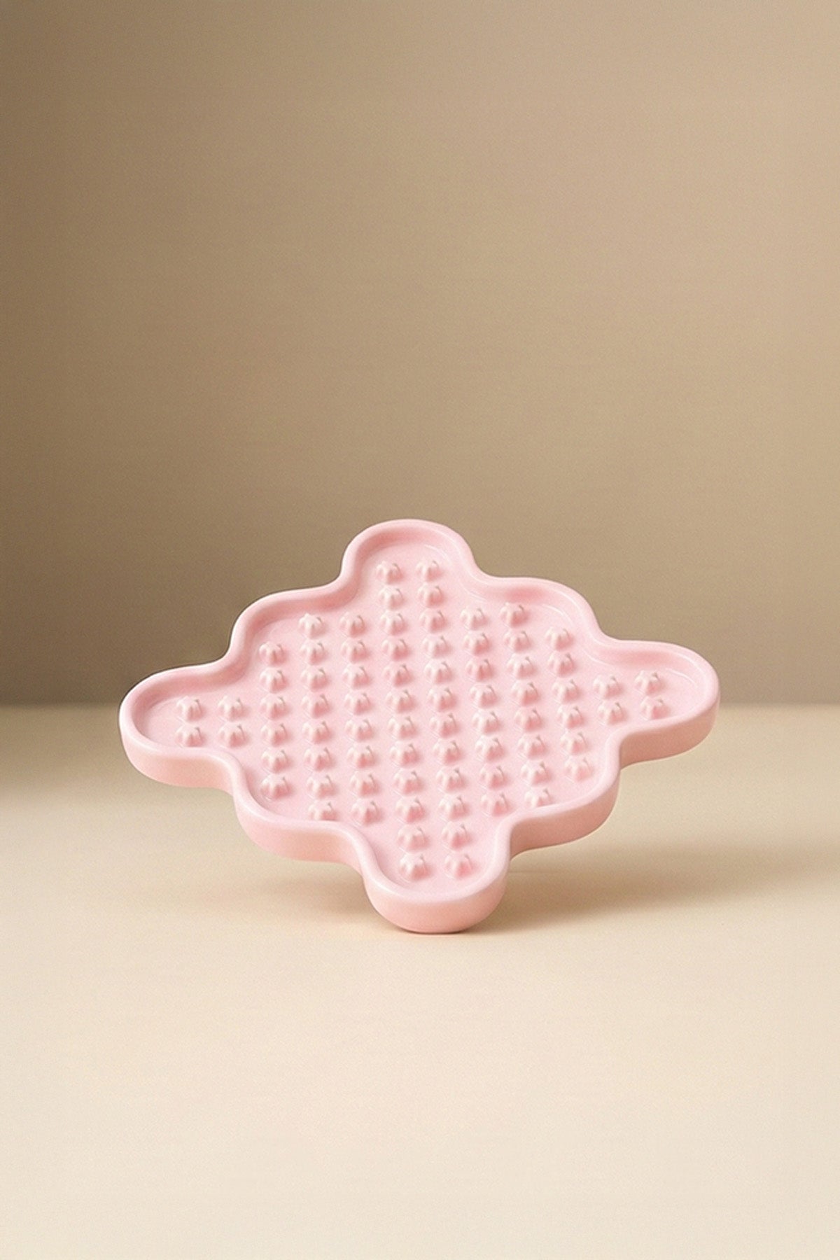 Cream Star Slow Feeder Ceramic Pet Bowl