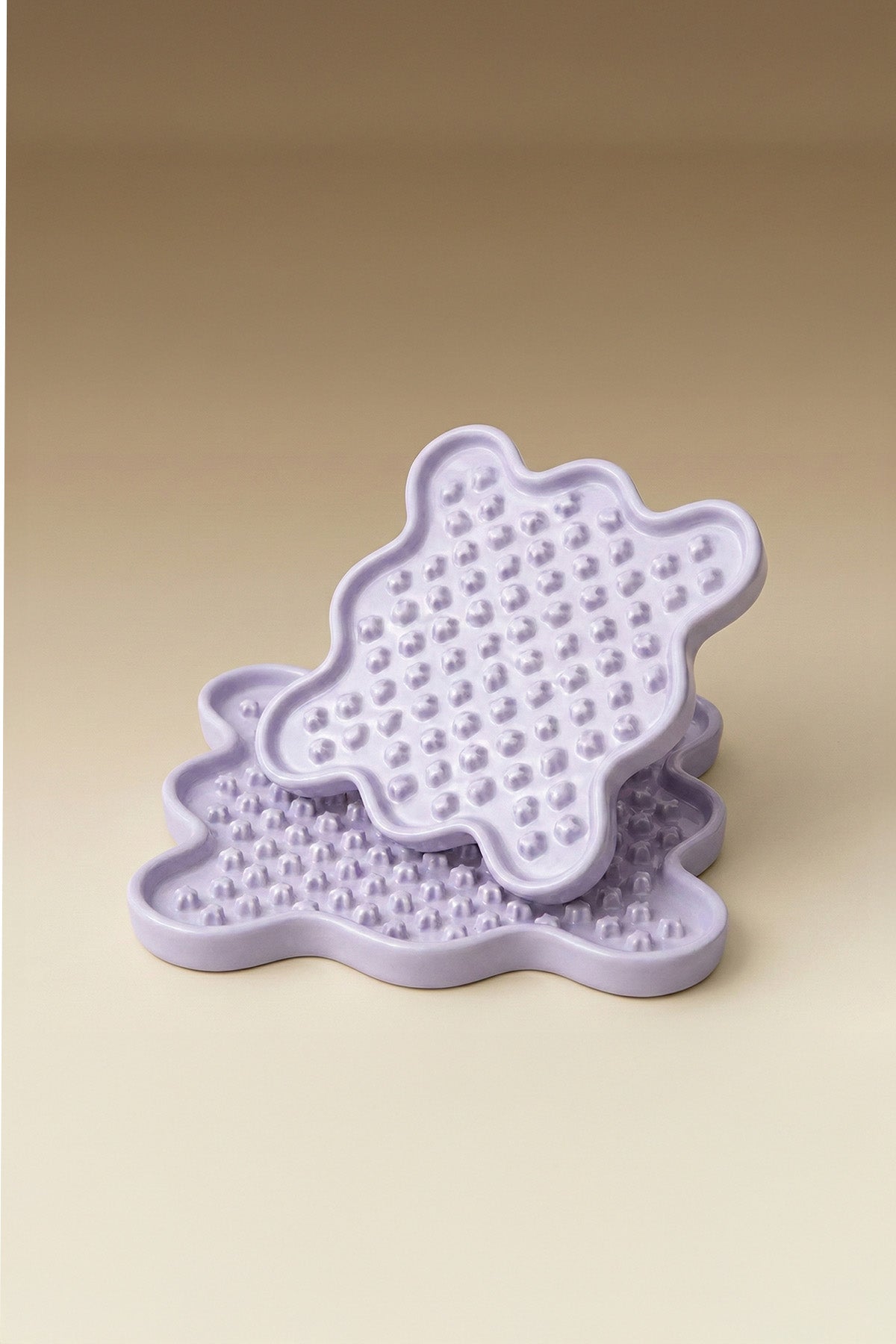 Cream Star Slow Feeder Ceramic Pet Bowl