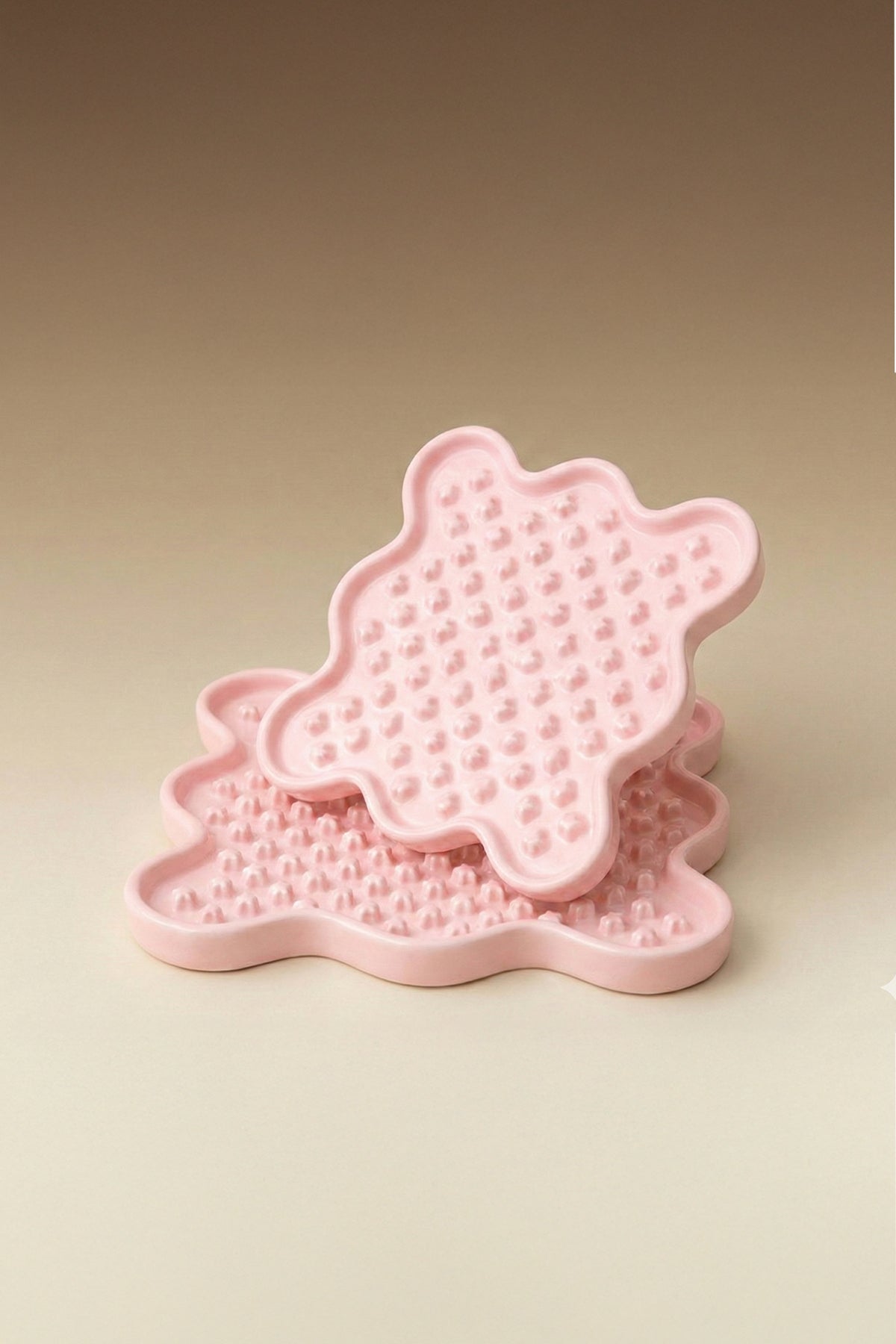 Cream Star Slow Feeder Ceramic Pet Bowl