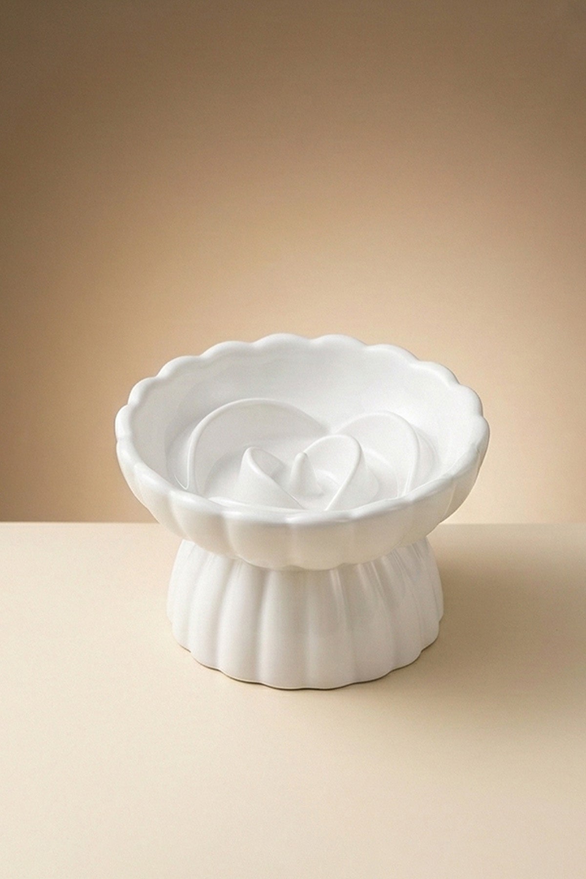 Rose Slow Feeder Ceramic Pet Bowl