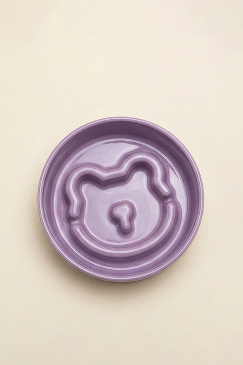 Bear Slow Feeder Ceramic  Pet Bowl