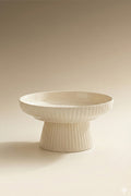 Fluted Ceramic Footed Pet Bowl