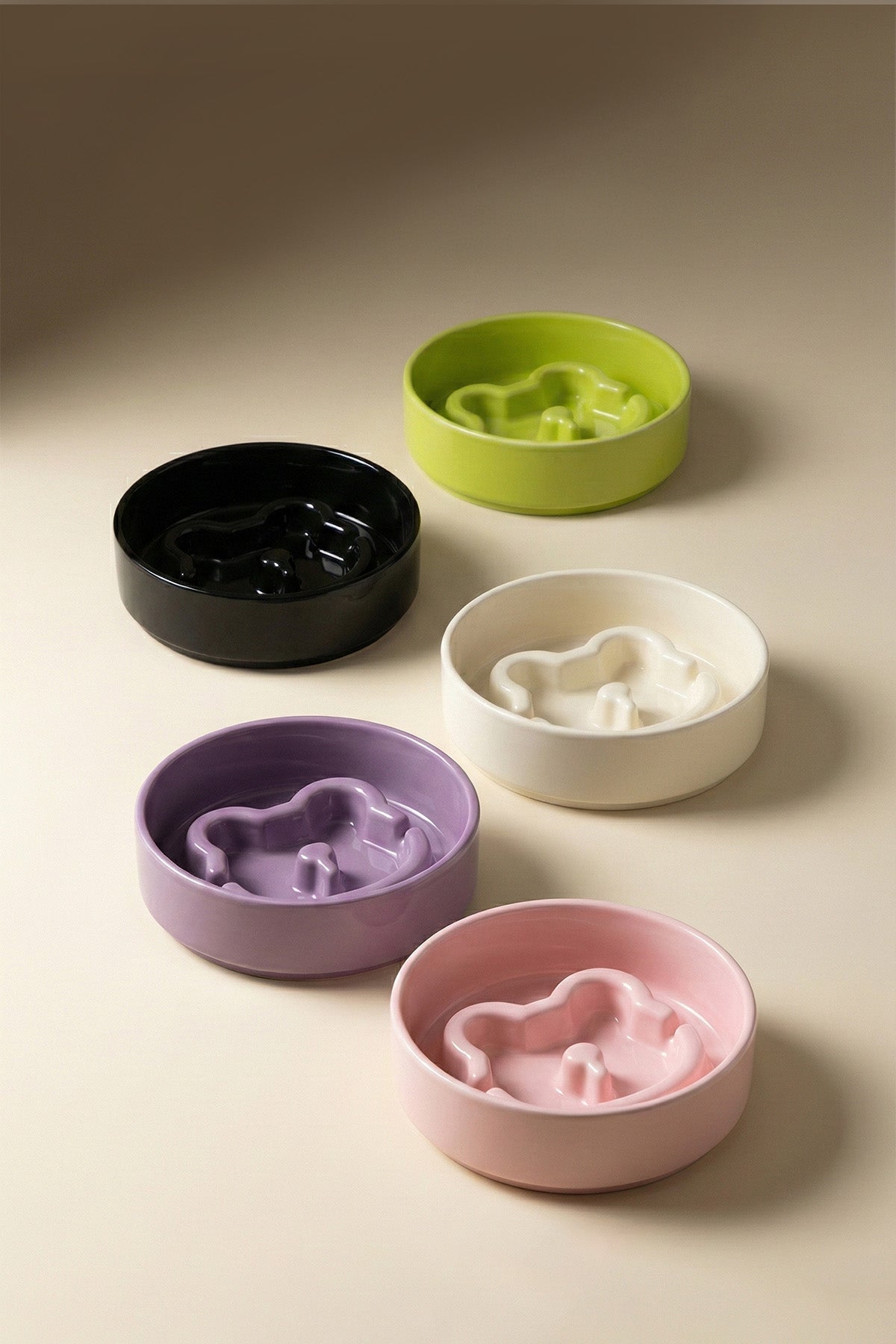 Bear Slow Feeder Ceramic  Pet Bowl